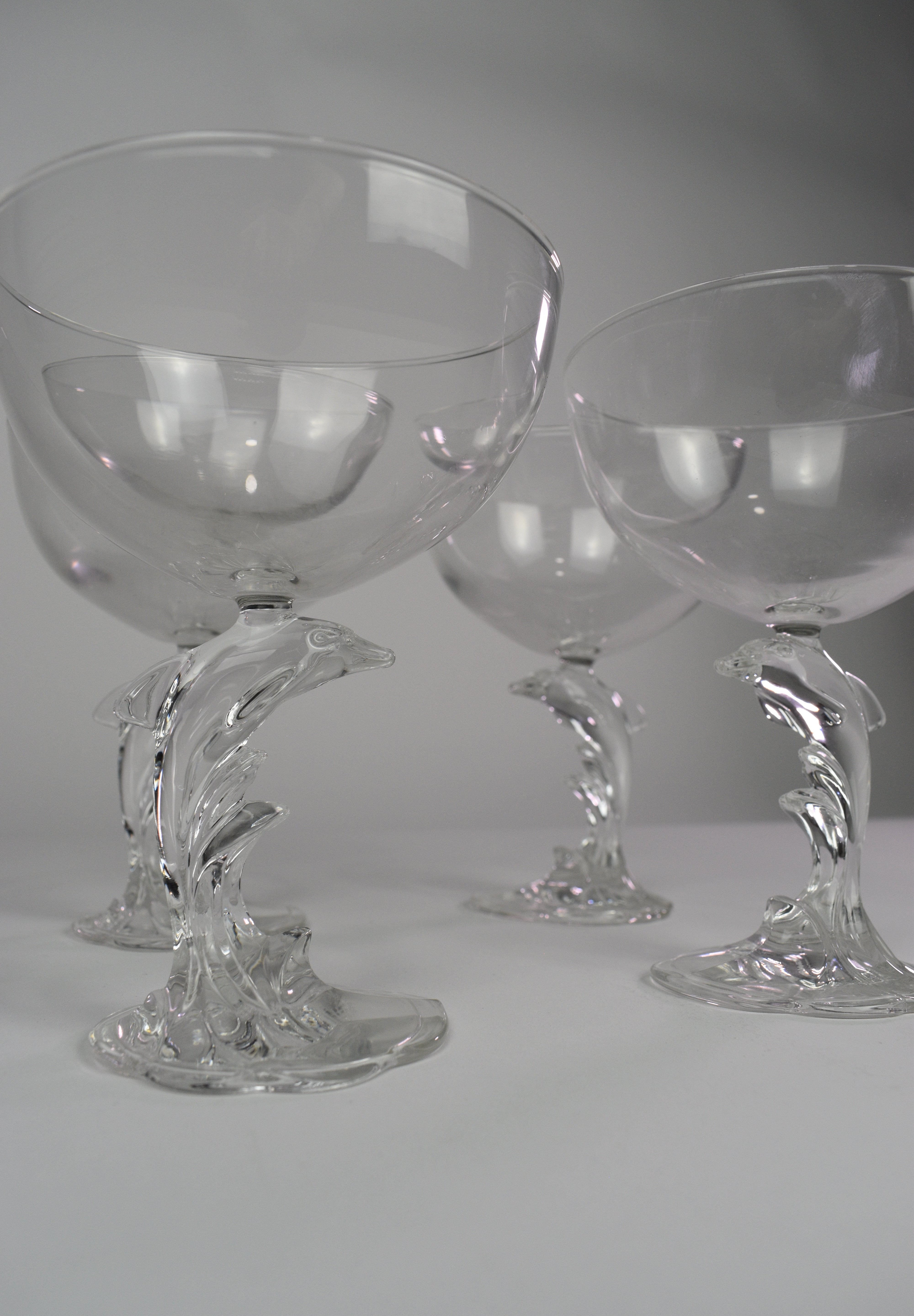 Dolphin Stemmed Glasses