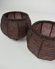 Purple Beaded Candle Holders