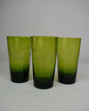 Green Palm Trees Drinking Glasses