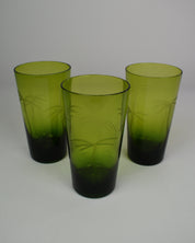 Green Palm Trees Drinking Glasses