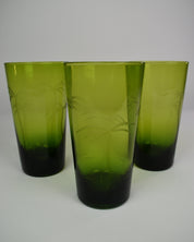 Green Palm Trees Drinking Glasses