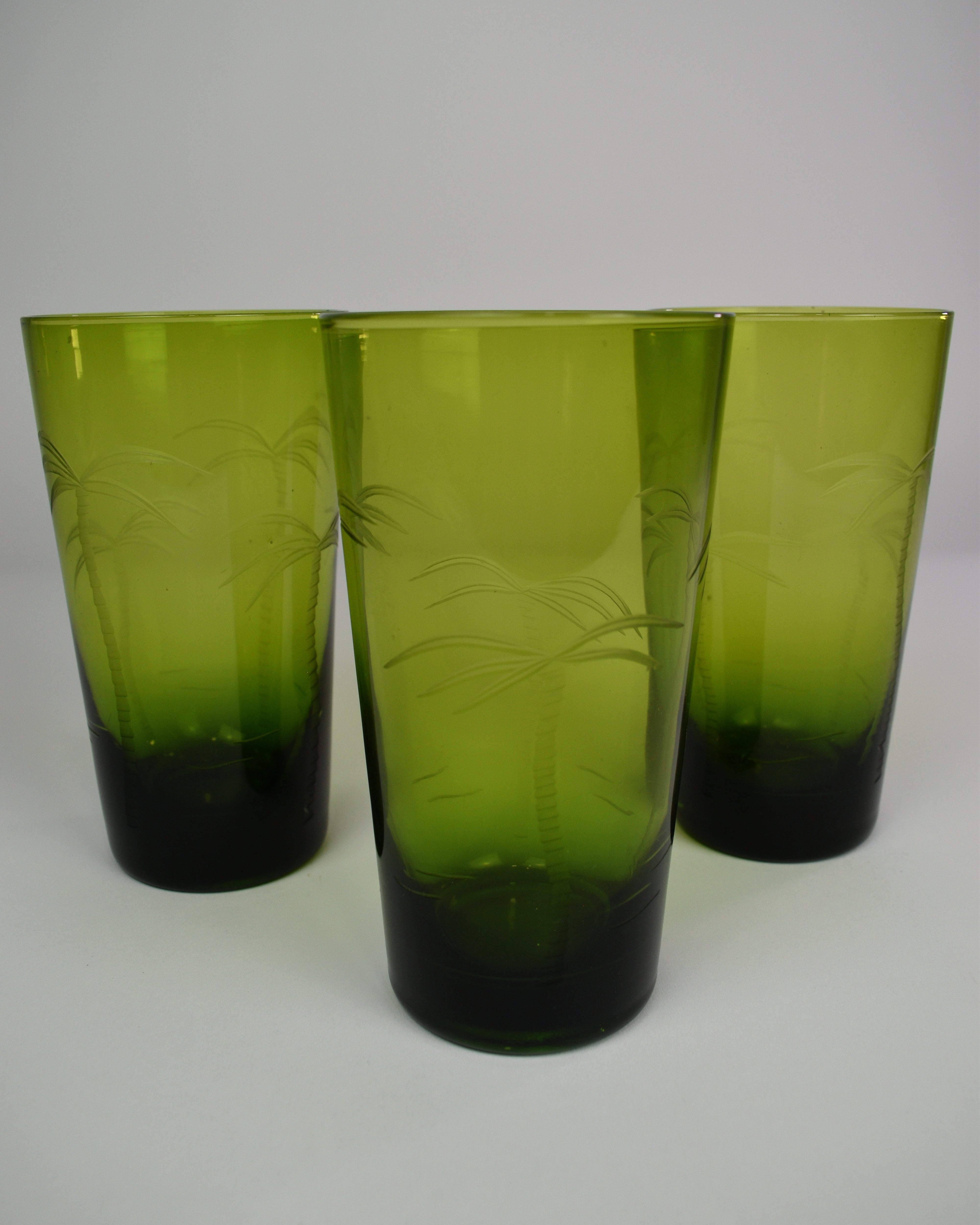 Green Palm Trees Drinking Glasses