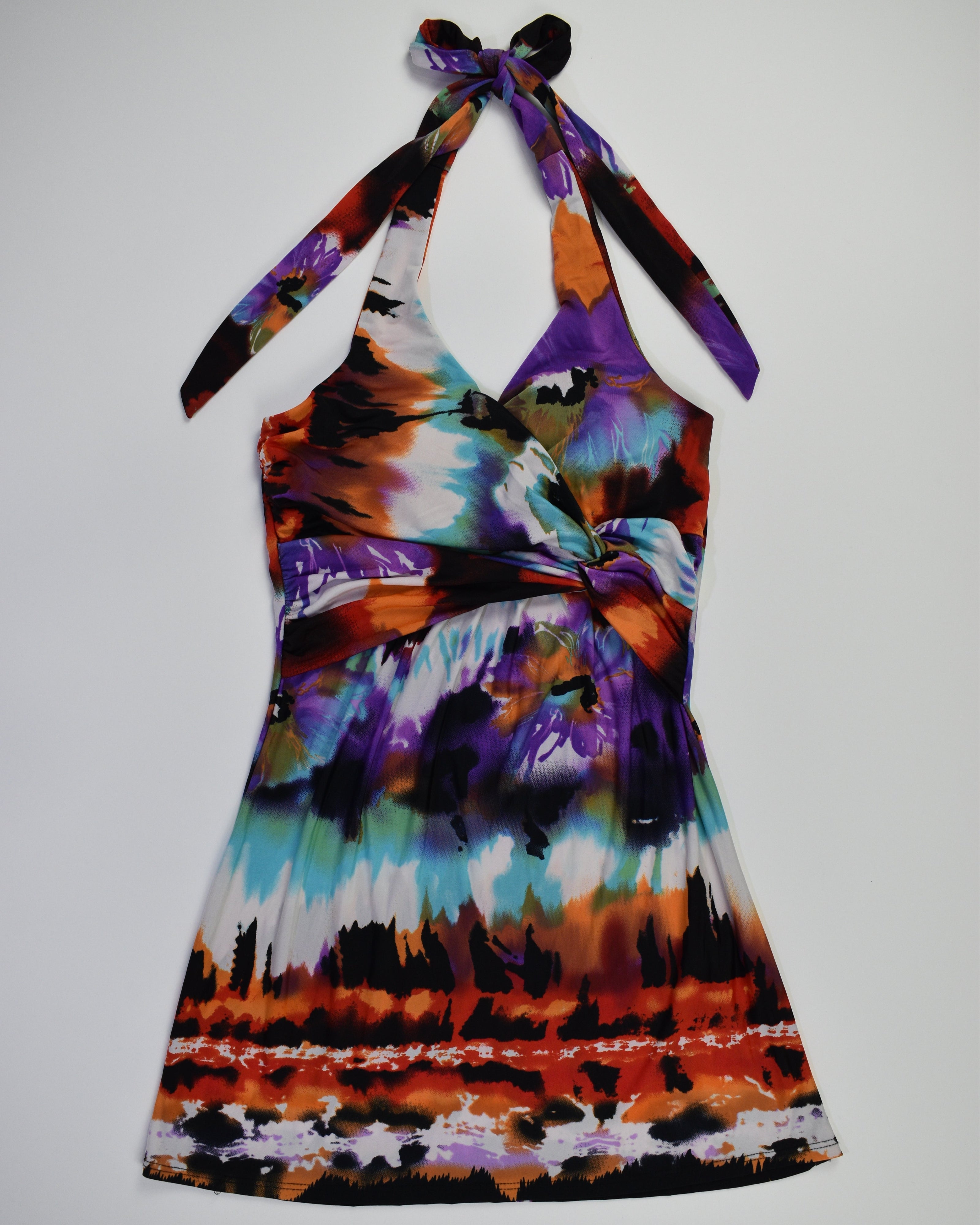 Multi-color Mini Halter Dress