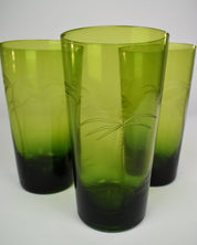Green Palm Trees Drinking Glasses