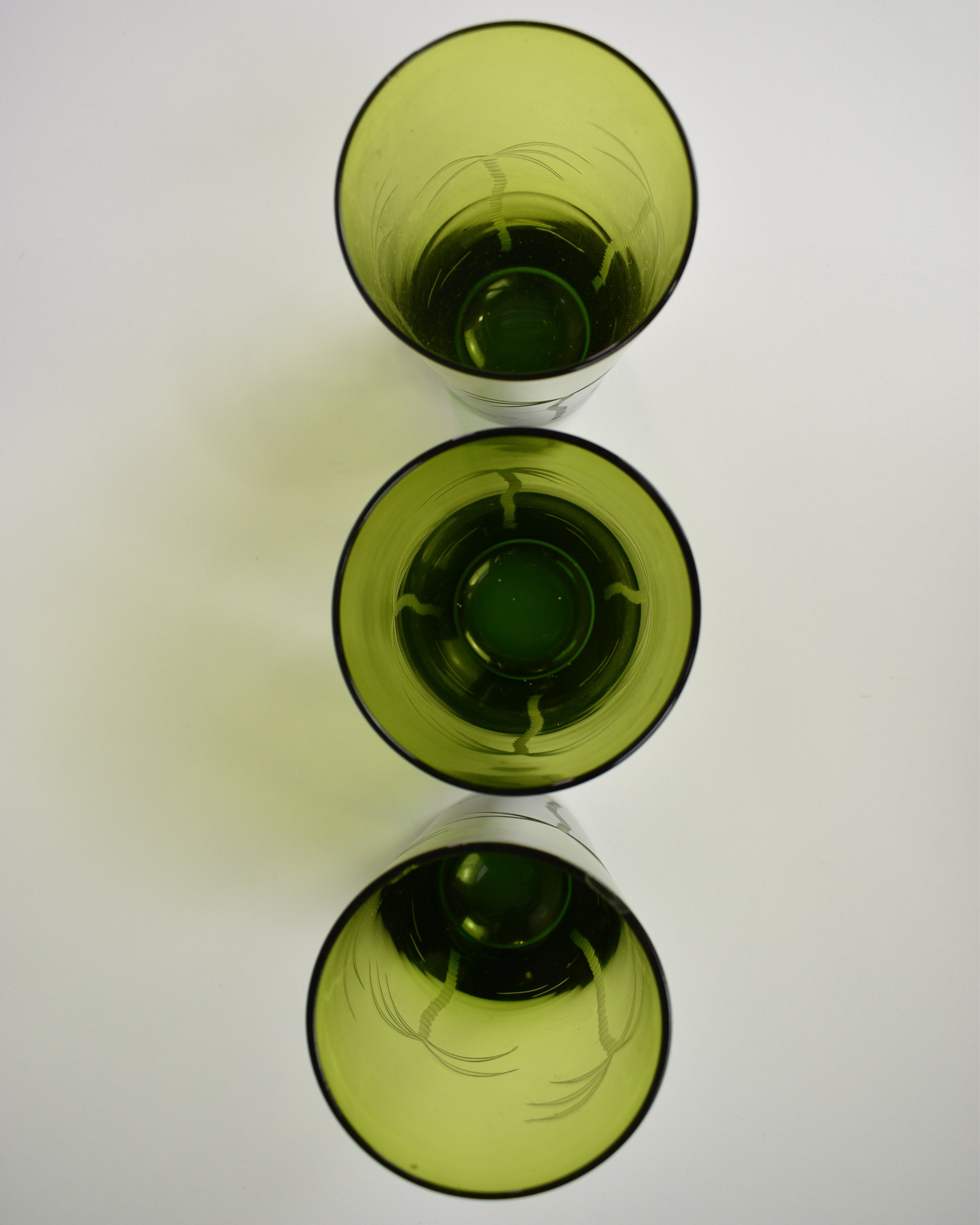 Green Palm Trees Drinking Glasses