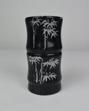 Black Bamboo Etched Palm Tree Vase