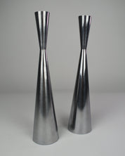Chrome Space Age Candle Holders