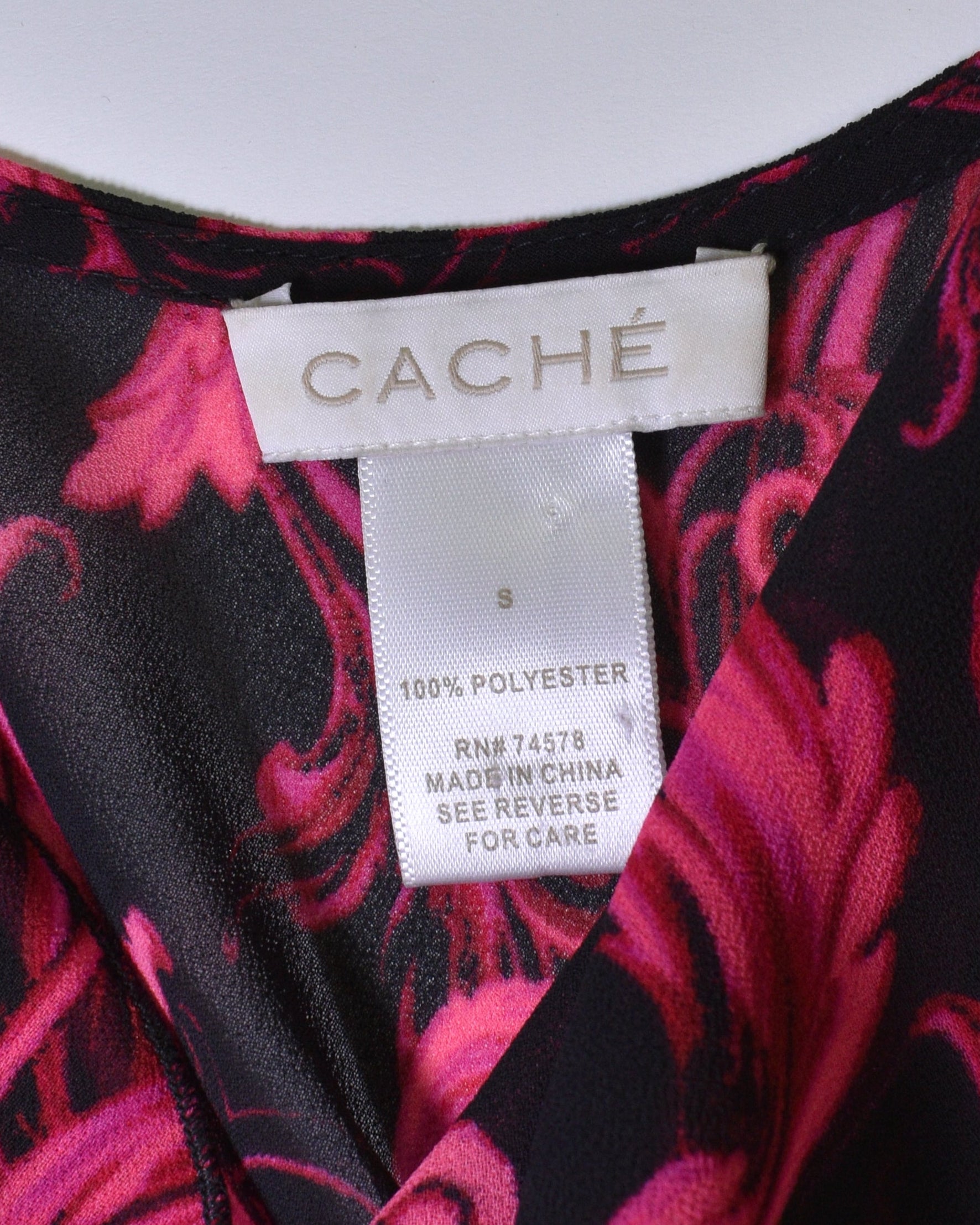 Cache Black & Pink Floral Tank