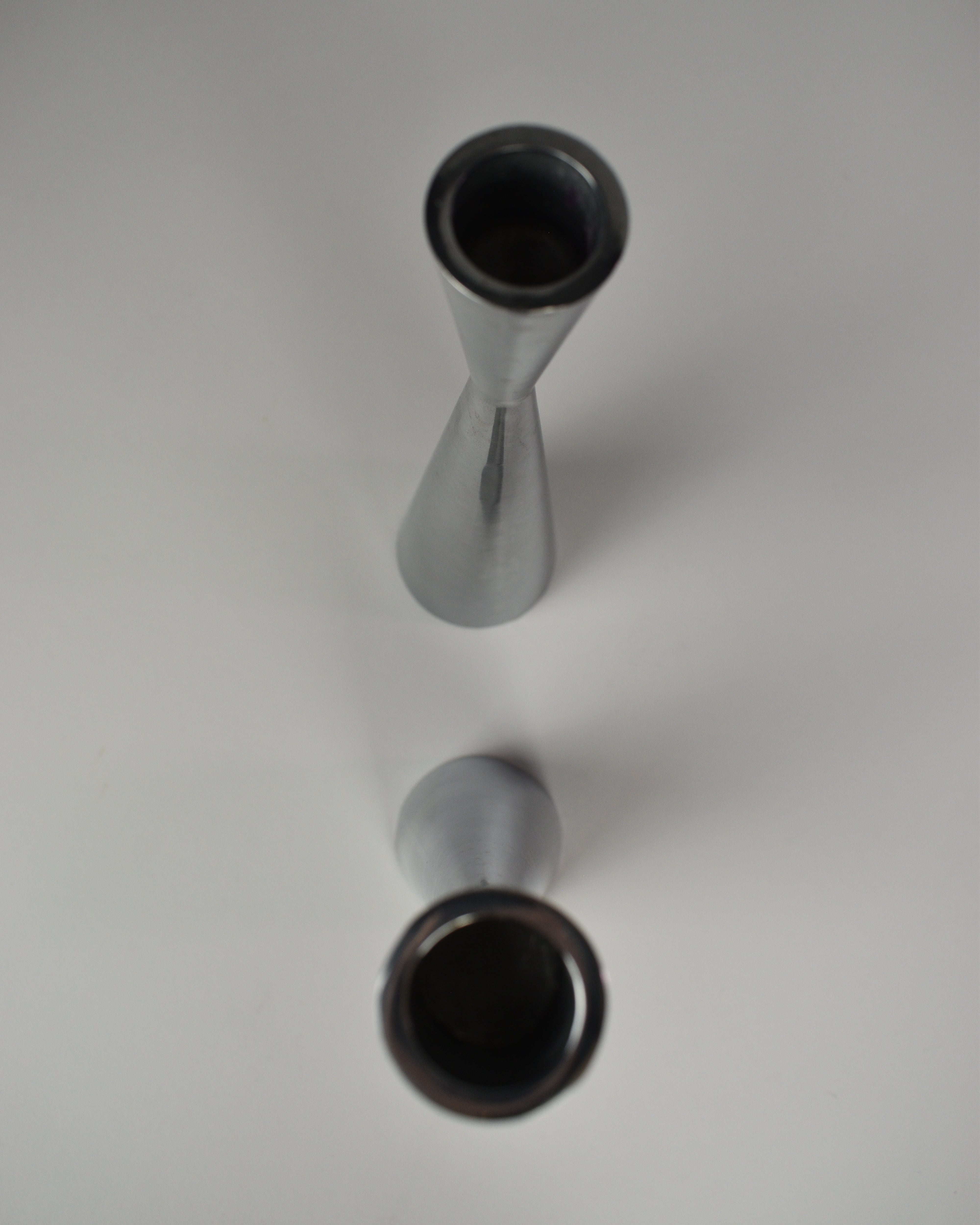 Chrome Space Age Candle Holders