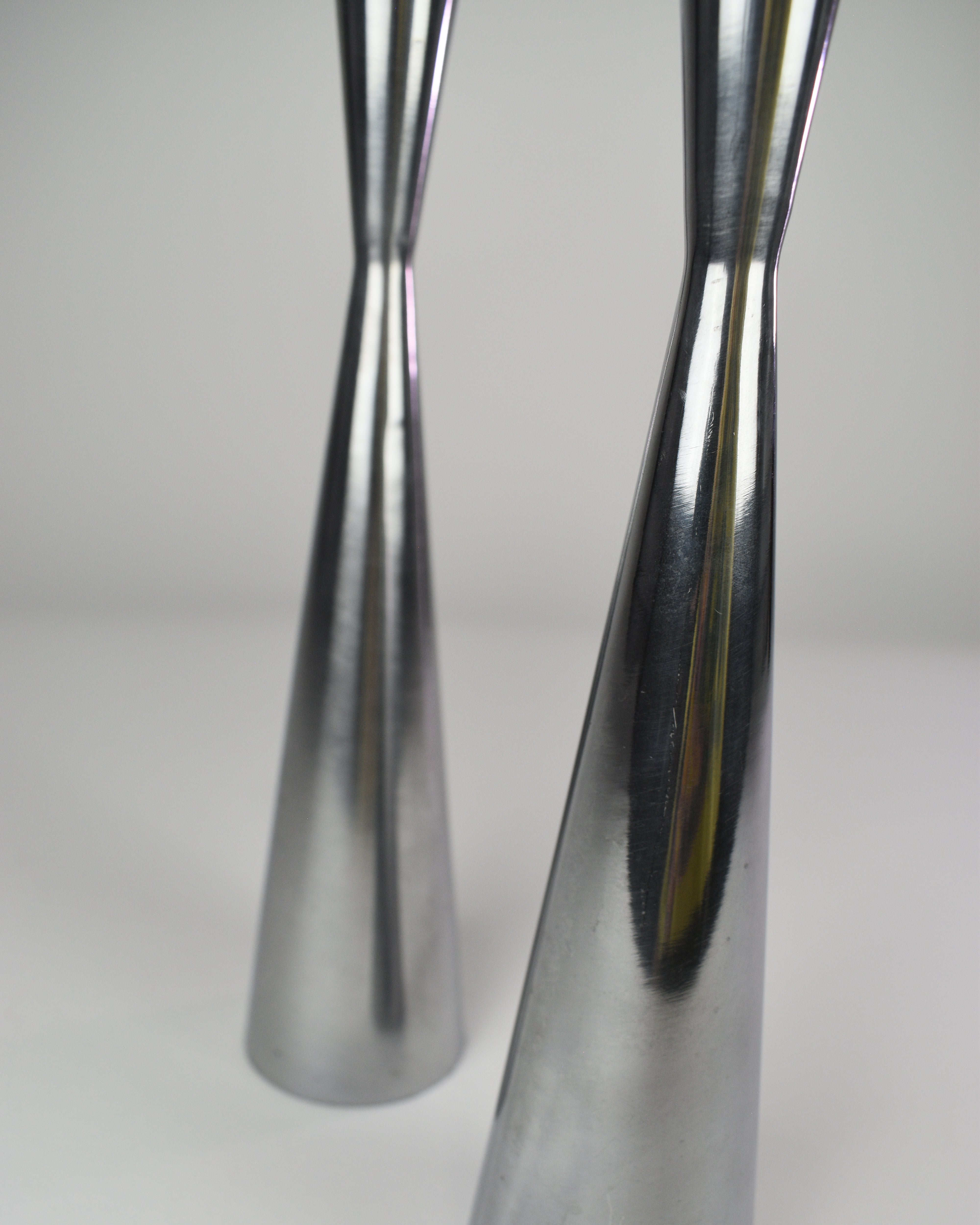 Chrome Space Age Candle Holders