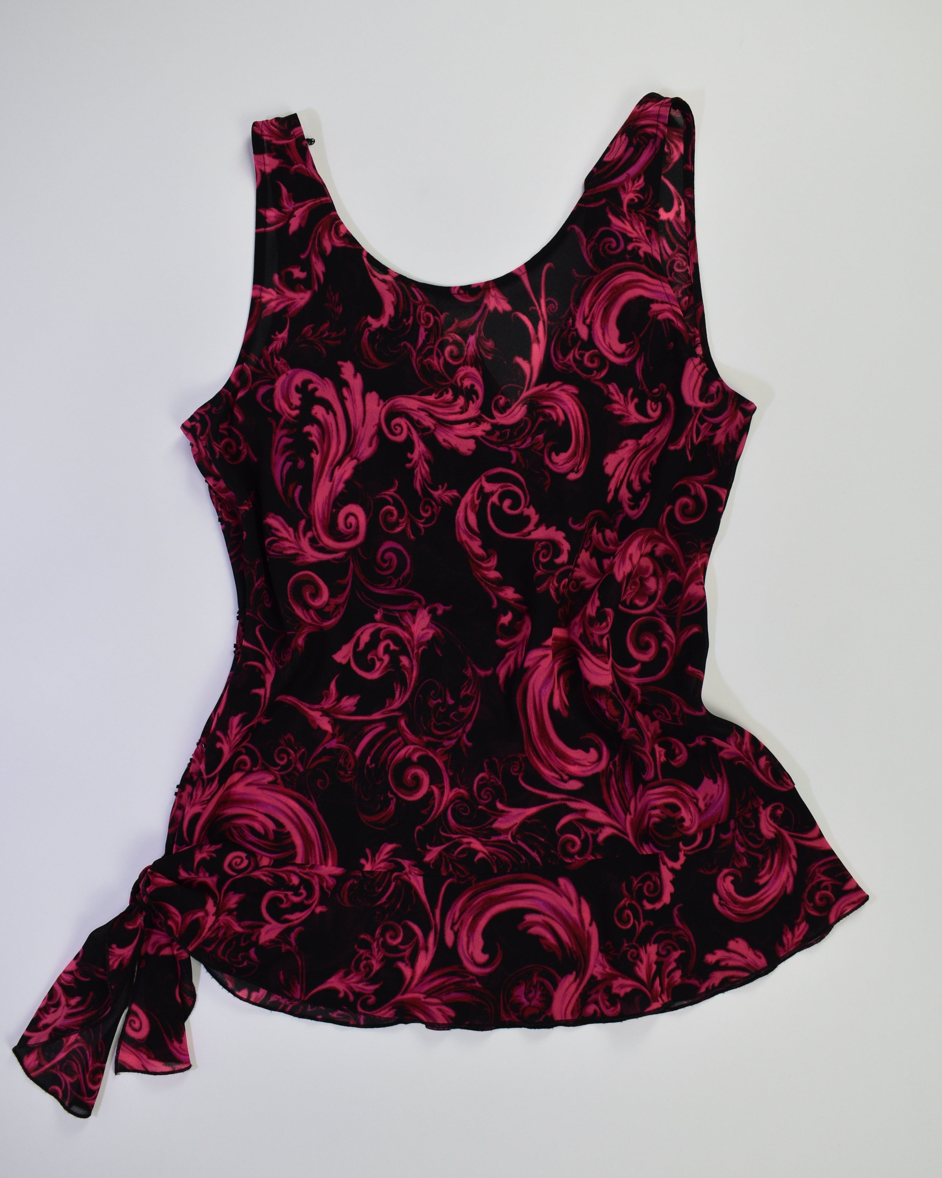 Cache Black & Pink Floral Tank
