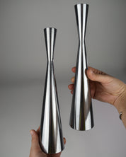 Chrome Space Age Candle Holders