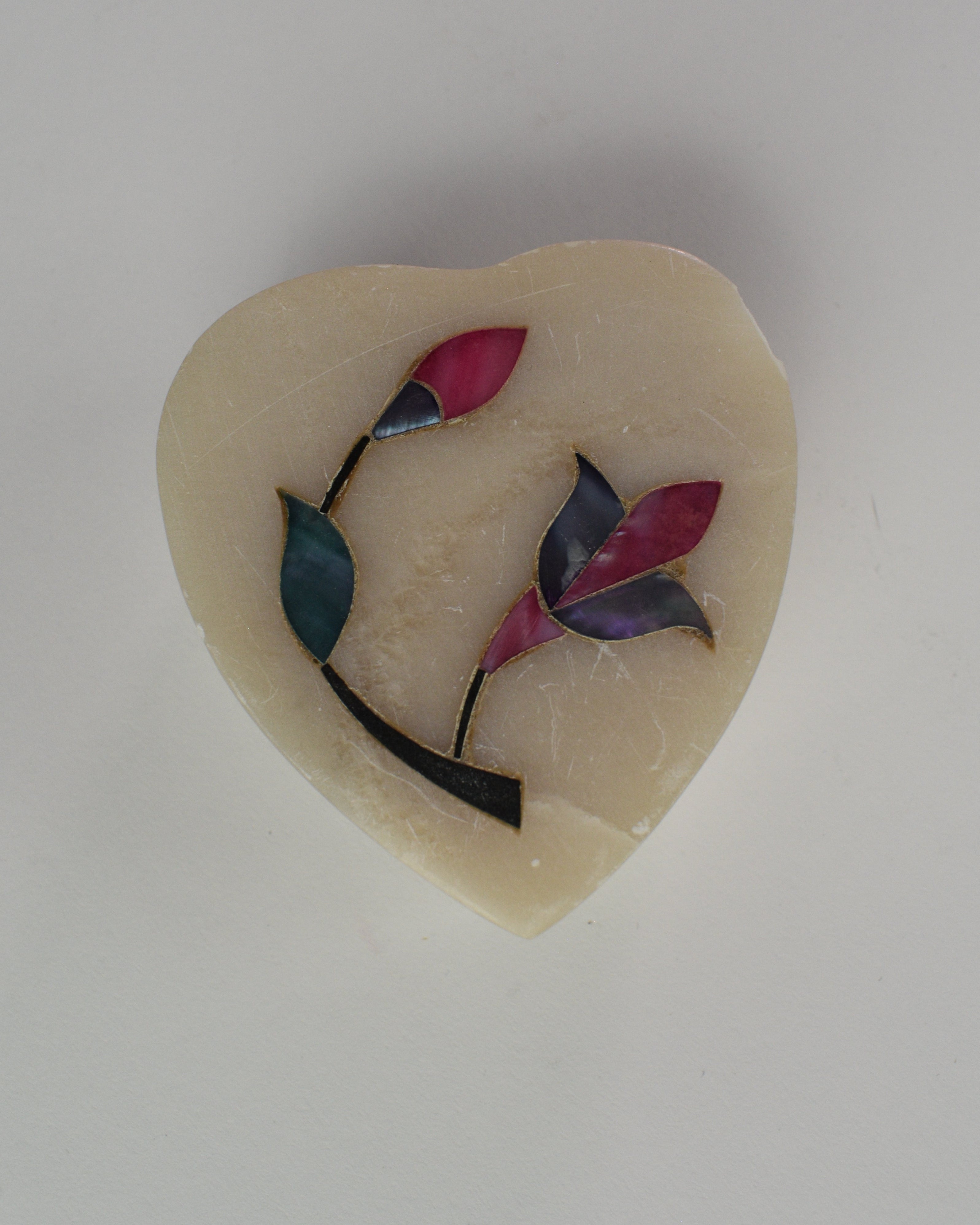 Marble Rose Jewelry Heart Box