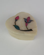 Marble Rose Jewelry Heart Box