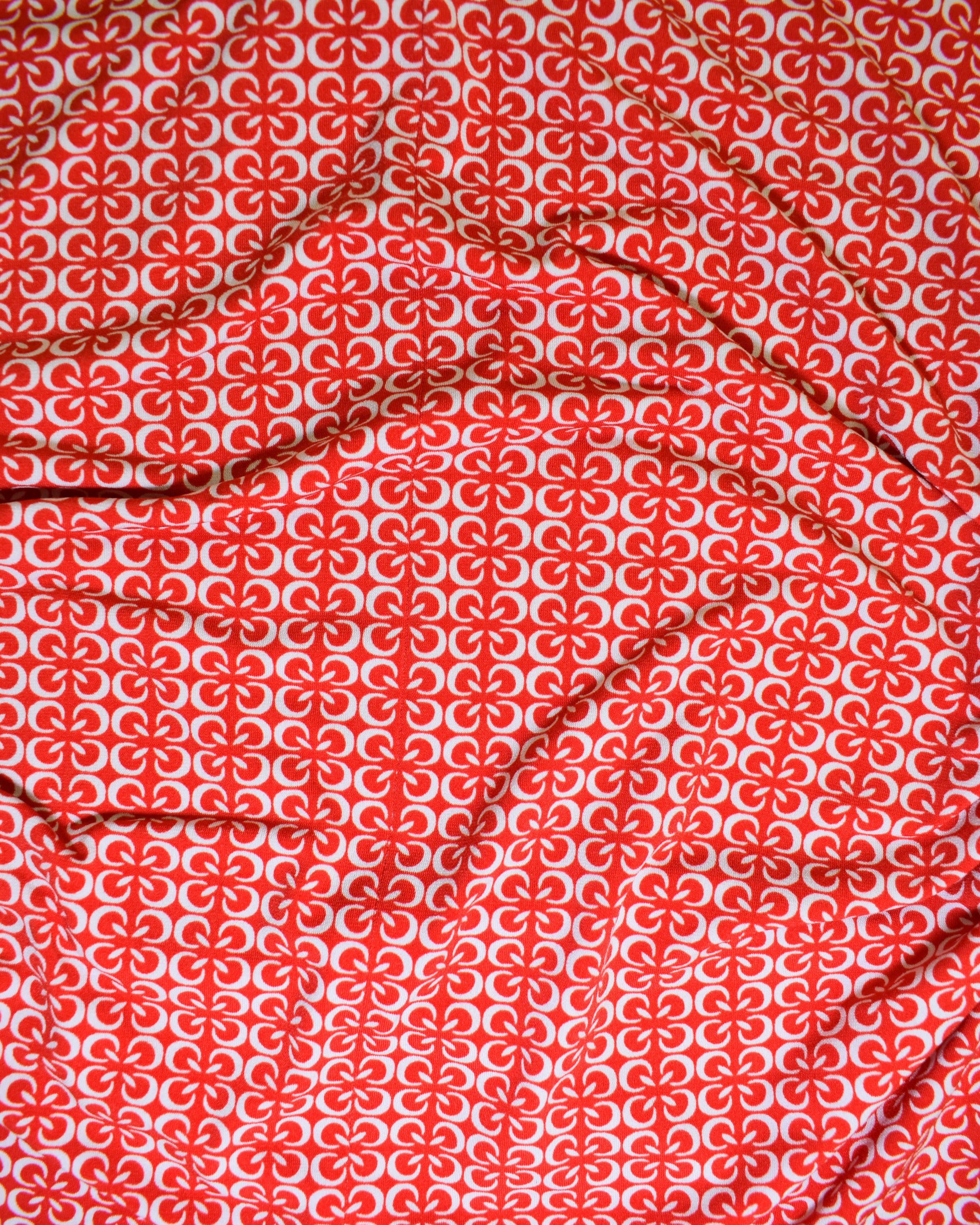 Red & White Printed Tank