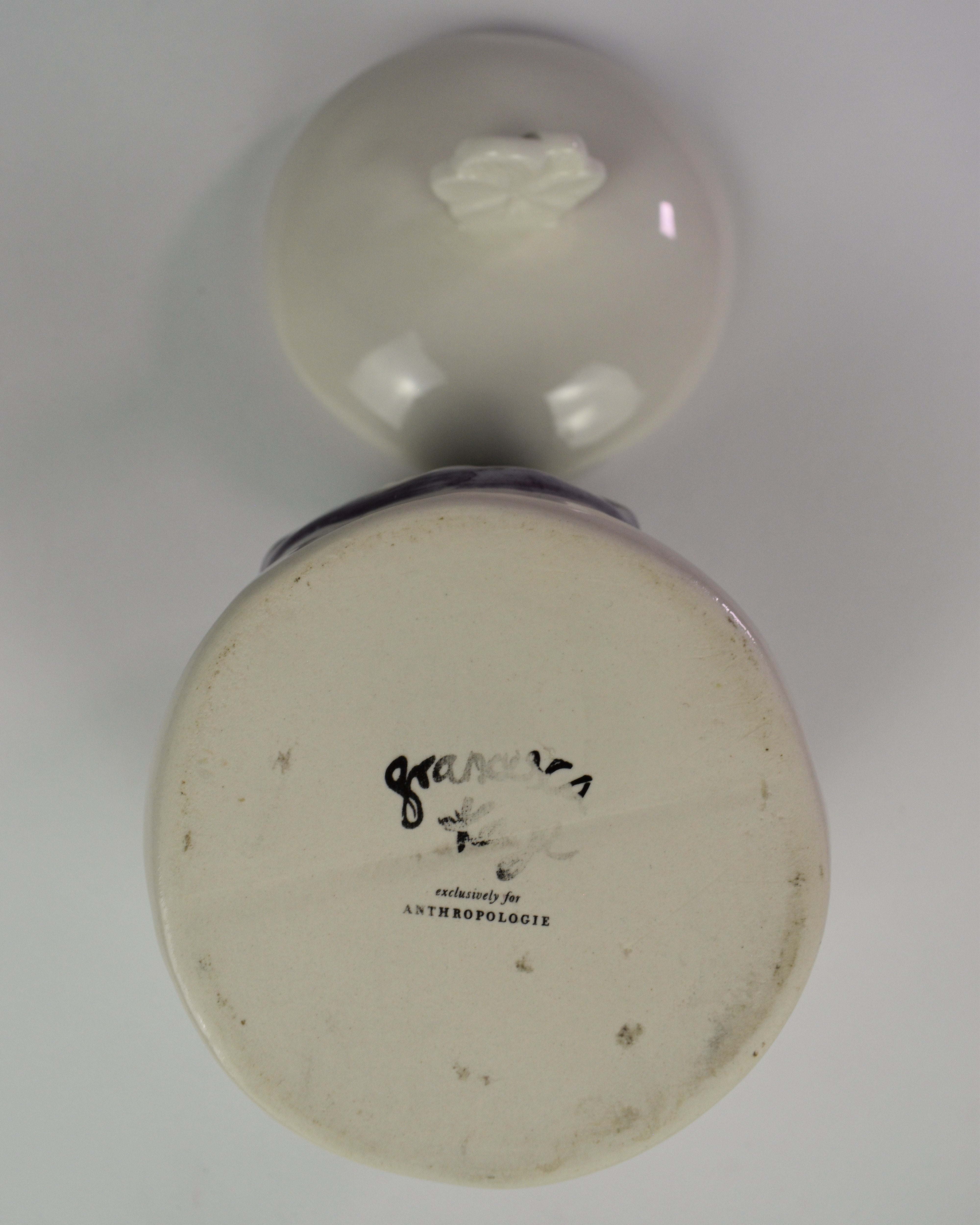 Anthropologie Ceramic Flower Candle
