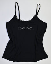 Rhinestone Bebe Black Cami
