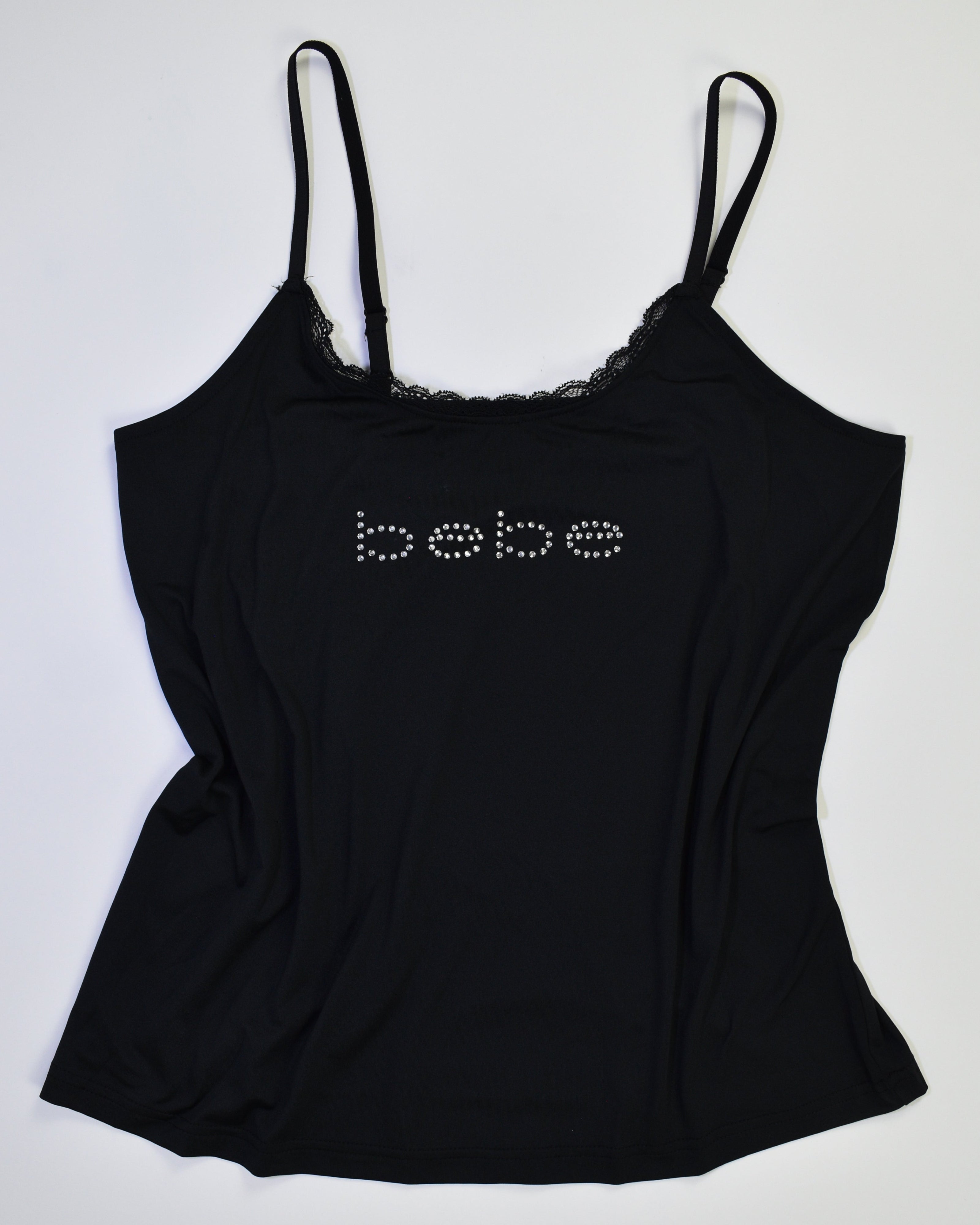 Rhinestone Bebe Black Cami