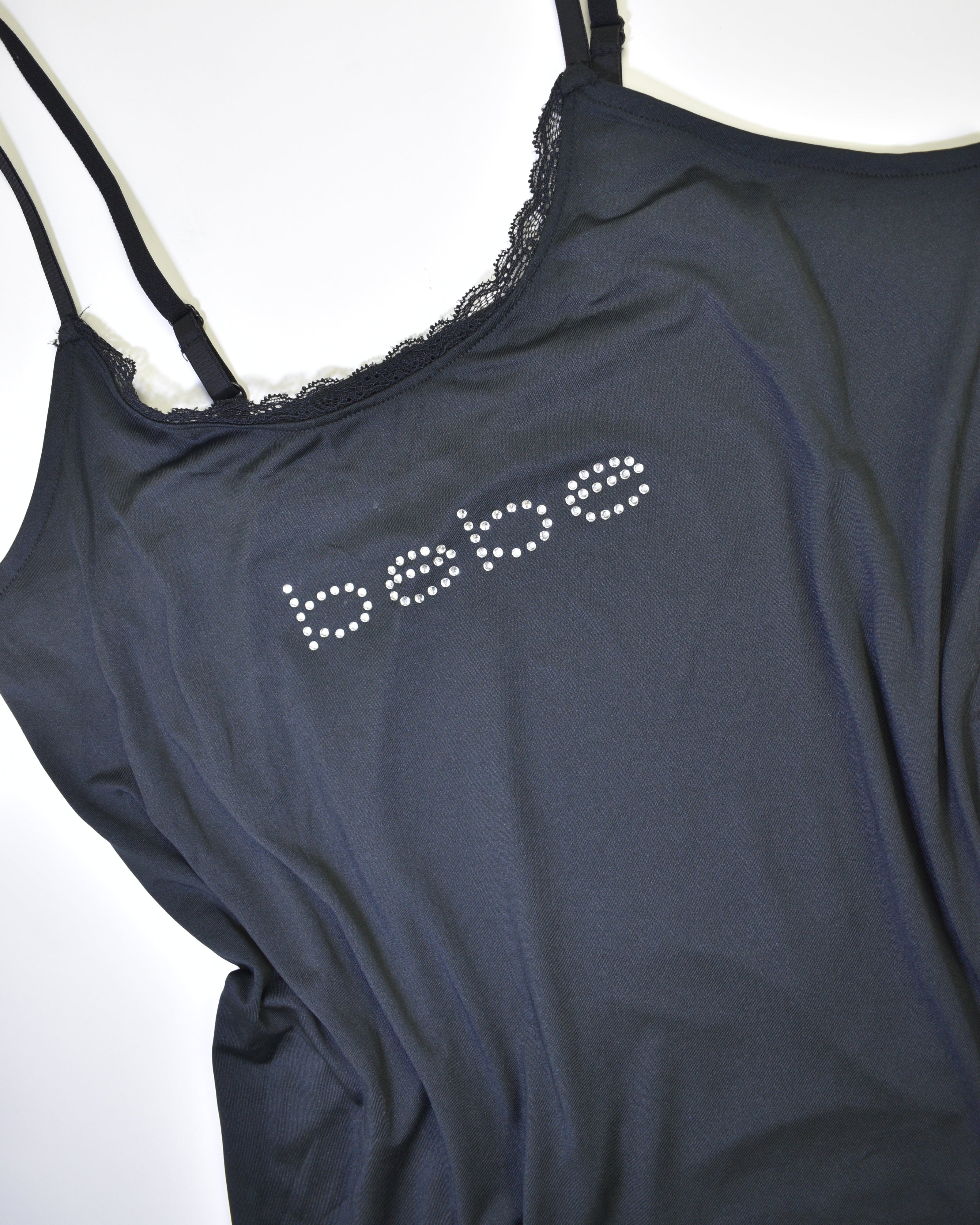 Rhinestone Bebe Black Cami