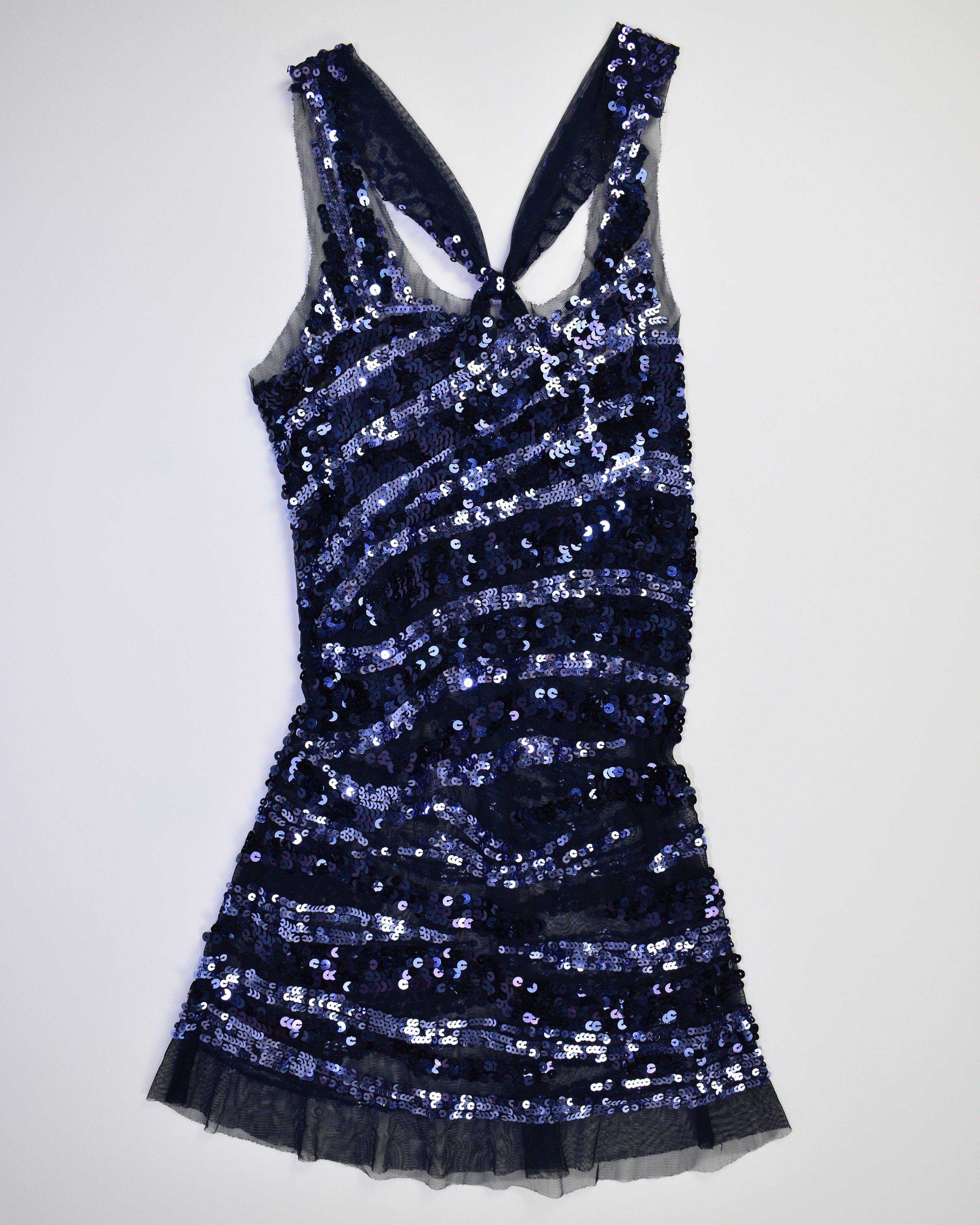 Blue Sequin Tank Top