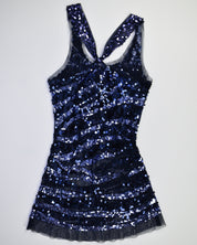 Blue Sequin Tank Top