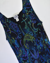 Paisley Silk Ruffle Dress