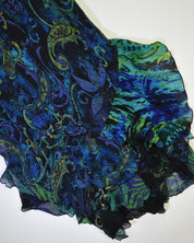 Paisley Silk Ruffle Dress