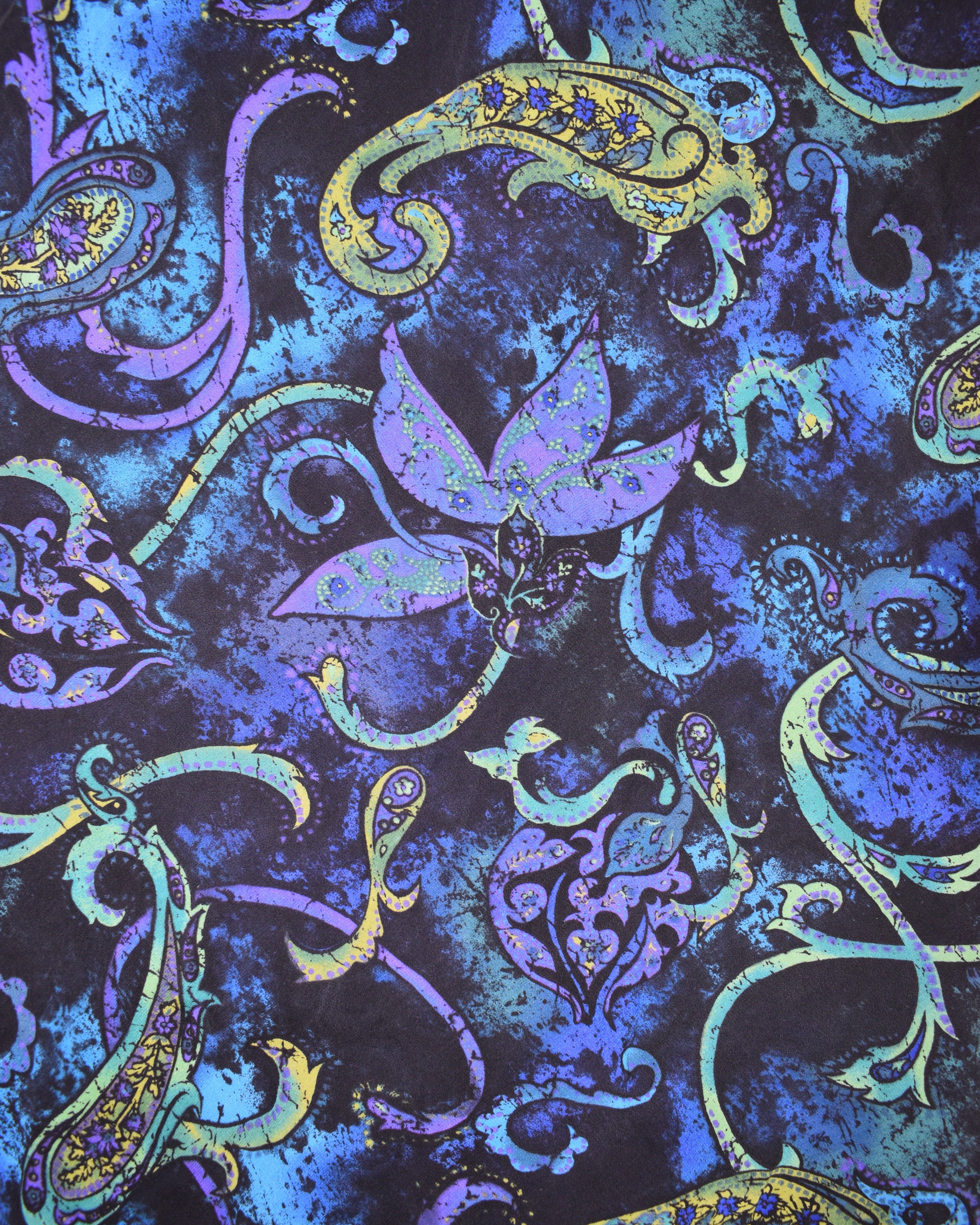 Paisley Silk Ruffle Dress