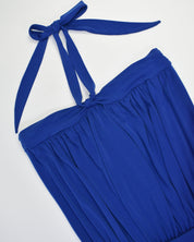Blue Halter 70's Disco Style Jumpsuit