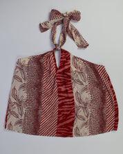 Red & White Printed Tube-top
