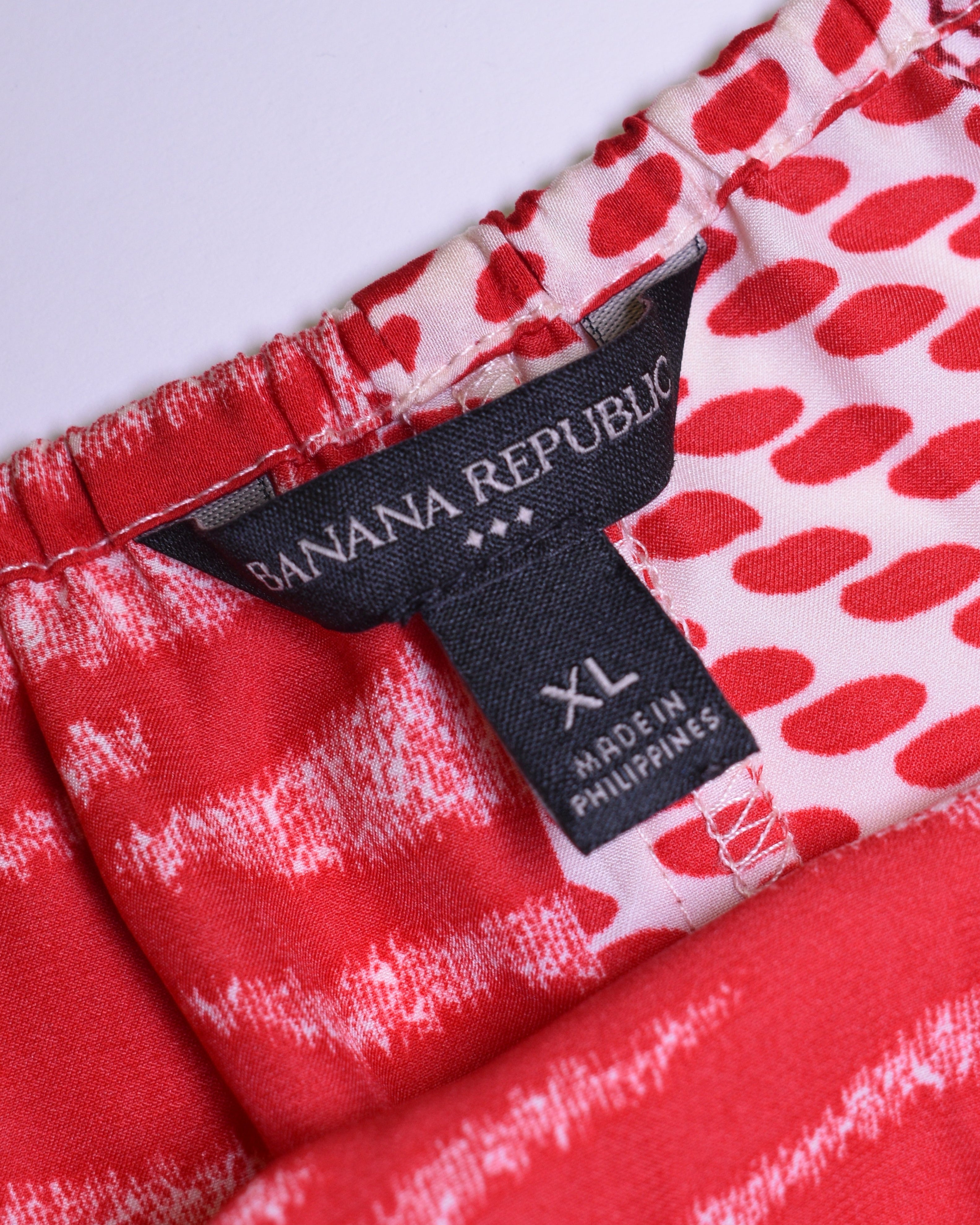 Red & White Printed Tube-top