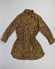 Cheetah Silky Long Sleeve Dress