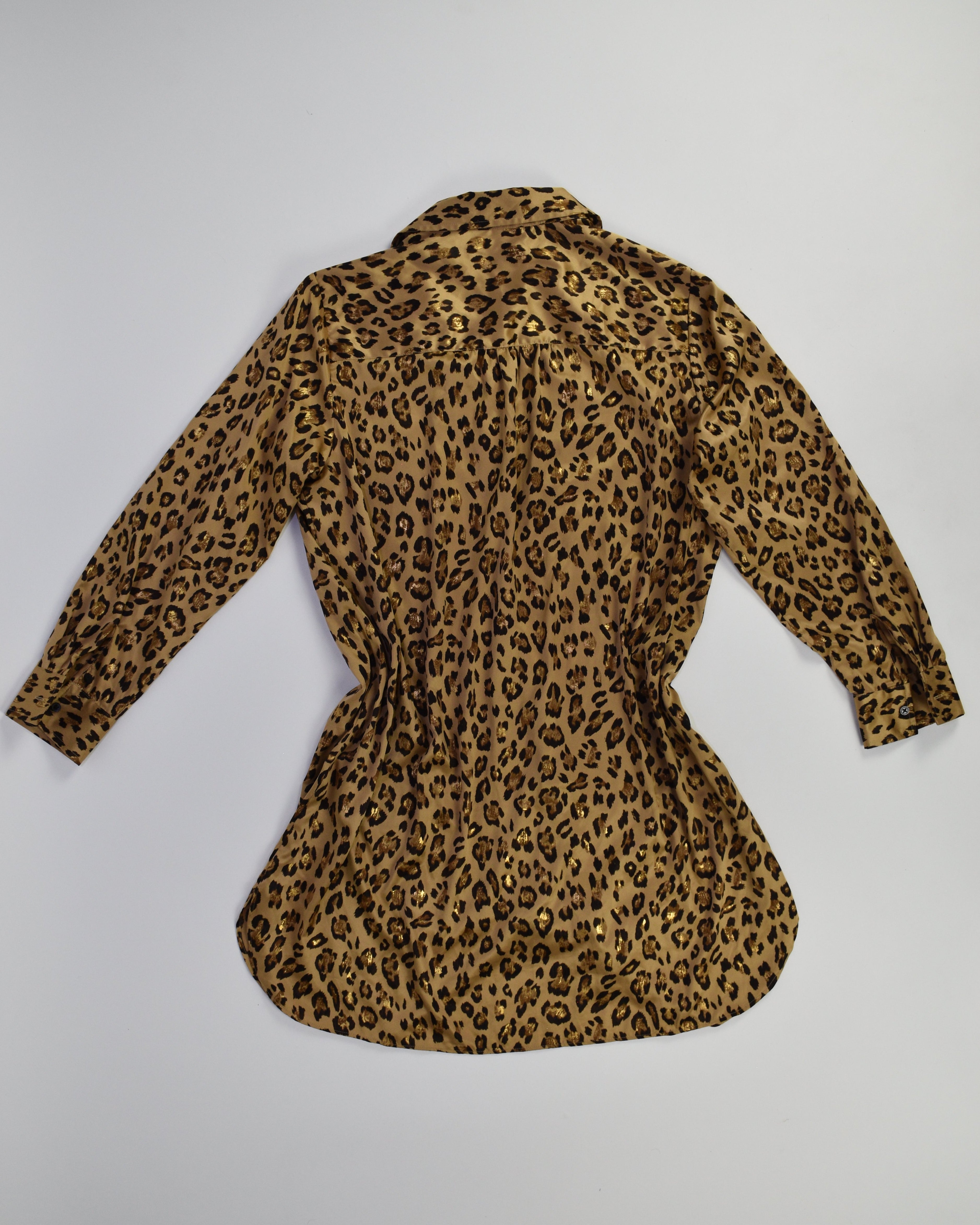Cheetah Silky Long Sleeve Dress