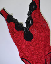 Frederick's of Hollywood Red Lace Bodysuit