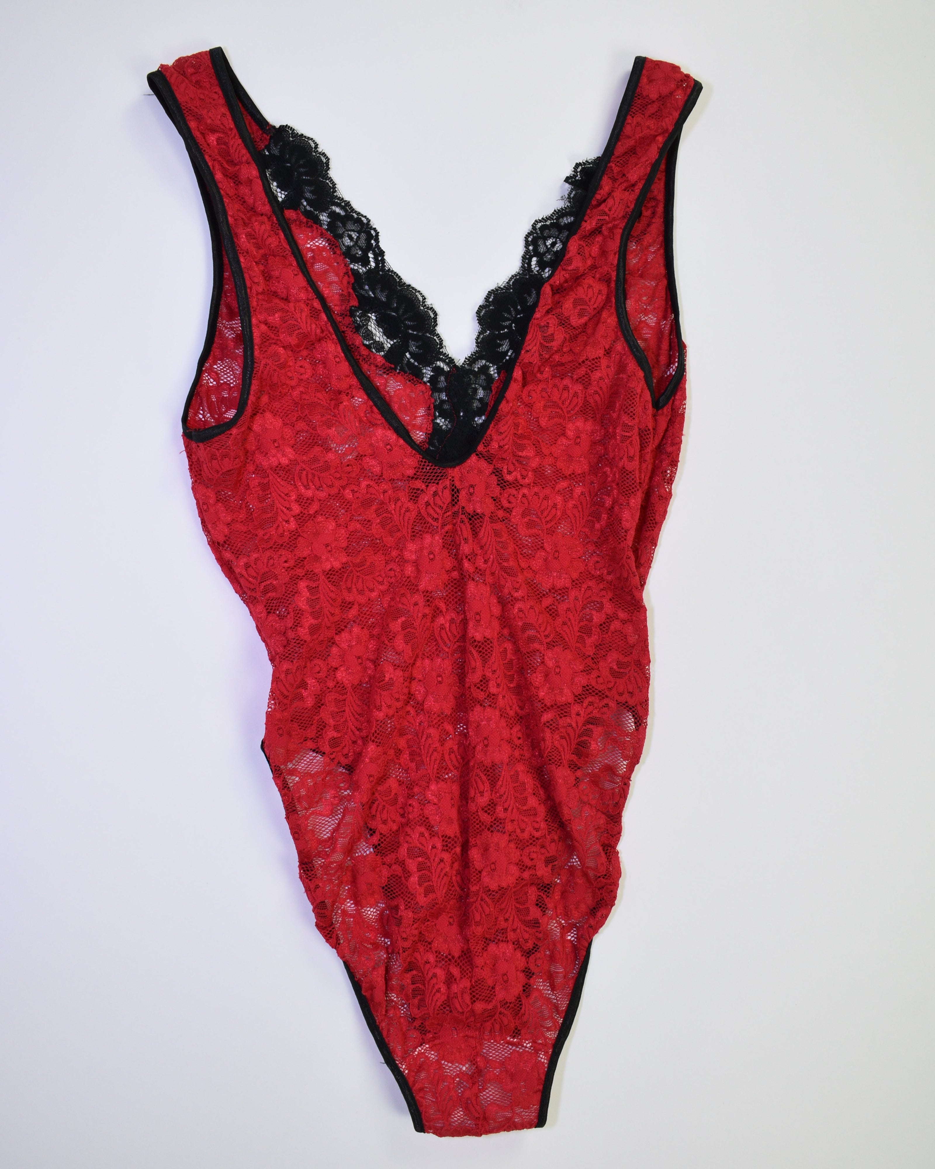 Frederick's of Hollywood Red Lace Bodysuit
