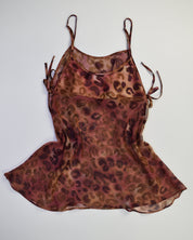 Tan Cheetah See-through Cami
