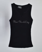 NYC Bedazzled Black Tank