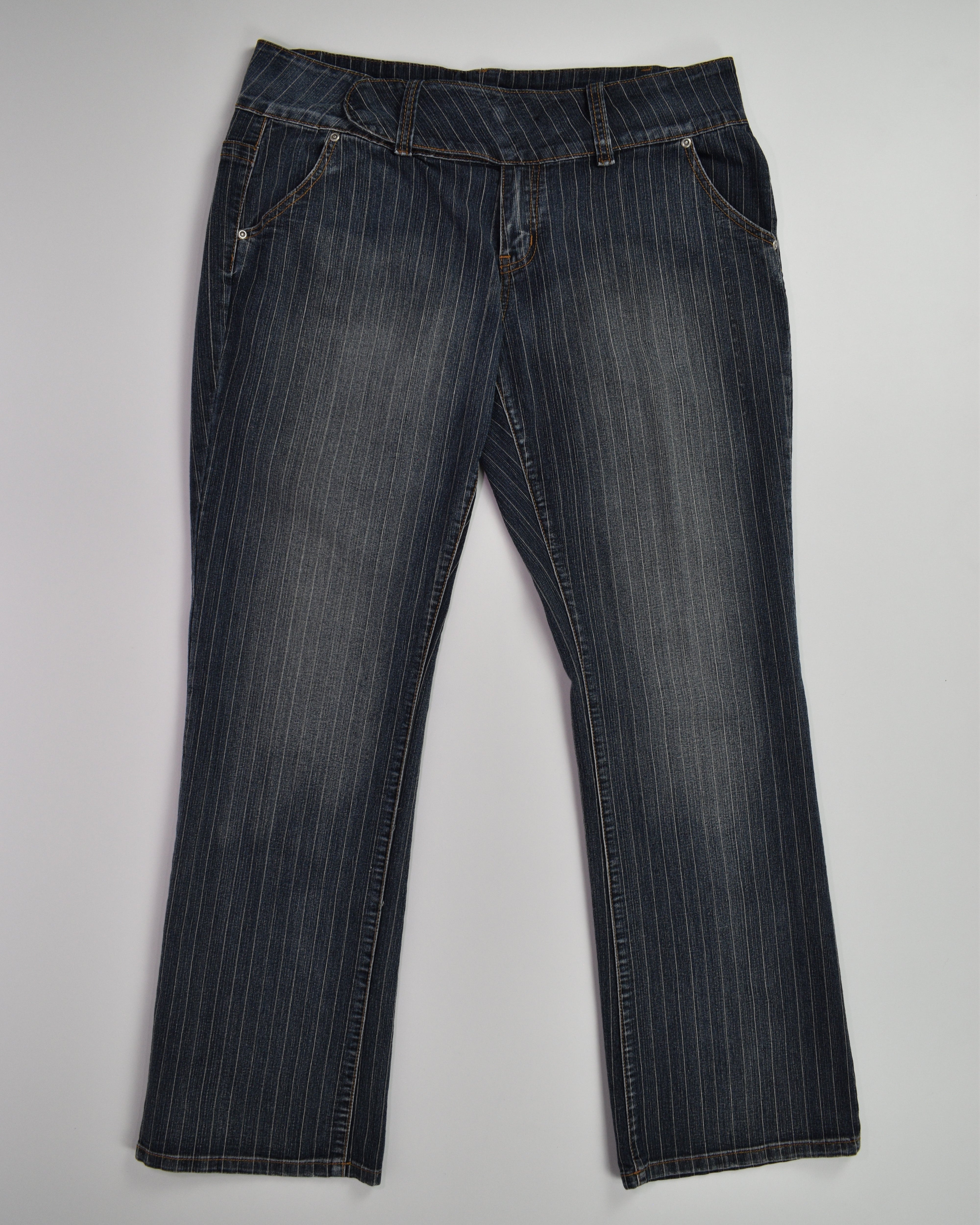 Striped Dark Wash Jeans
