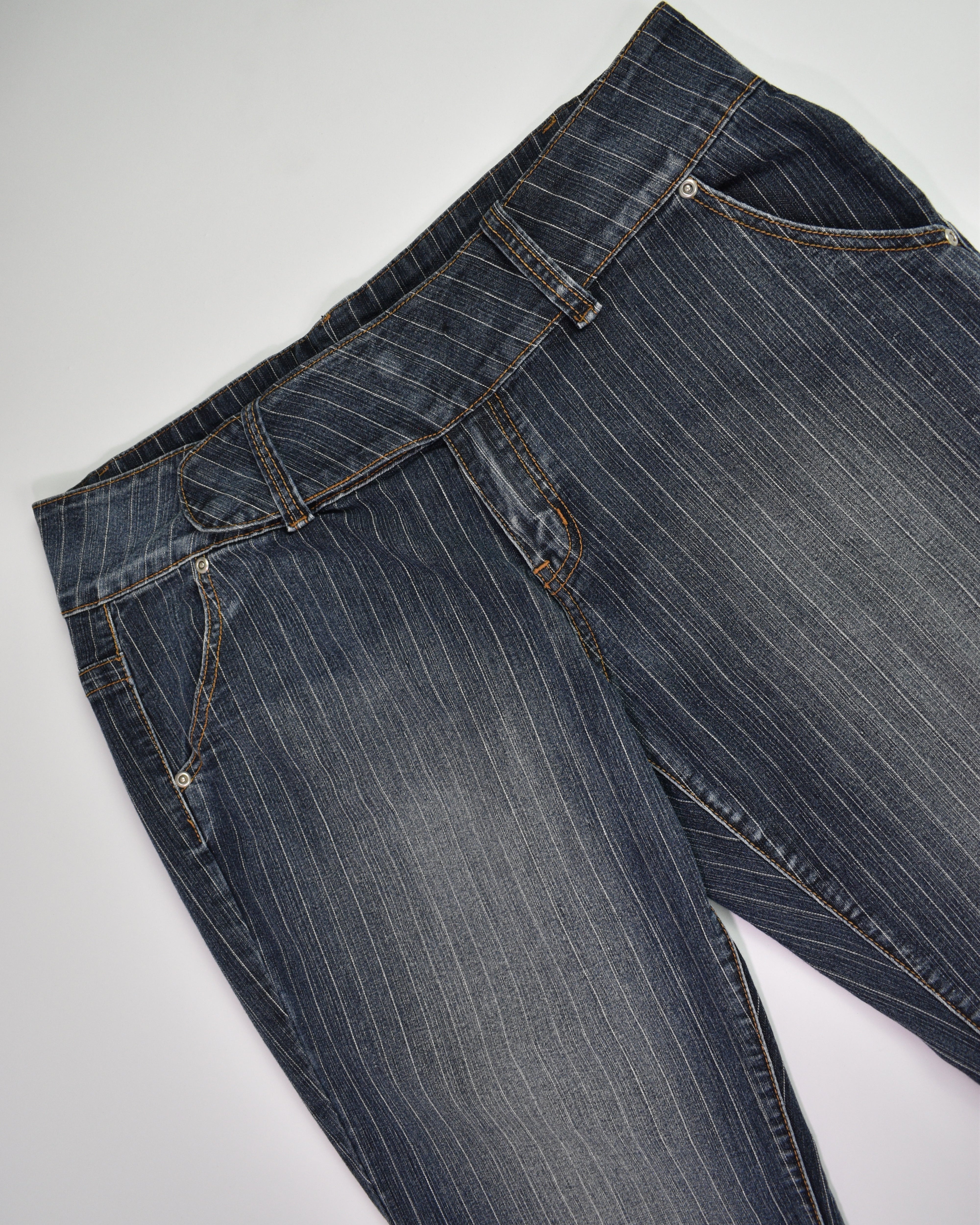 Striped Dark Wash Jeans