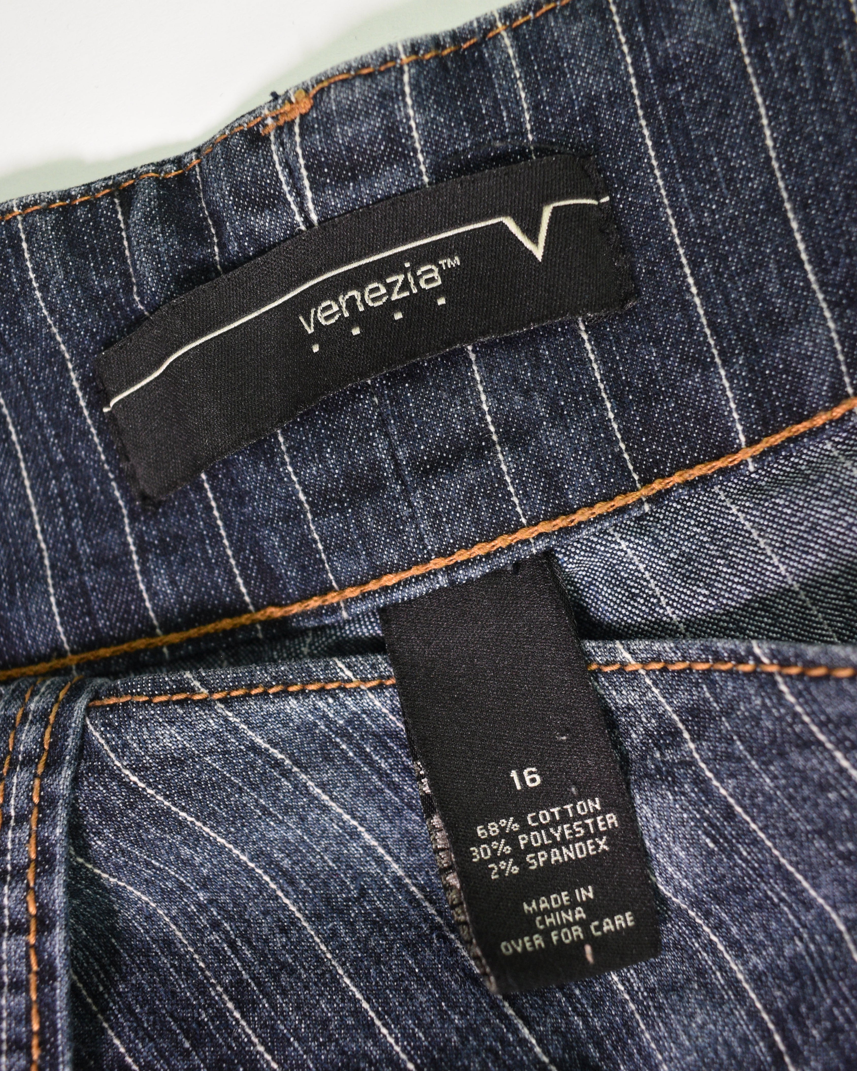 Striped Dark Wash Jeans