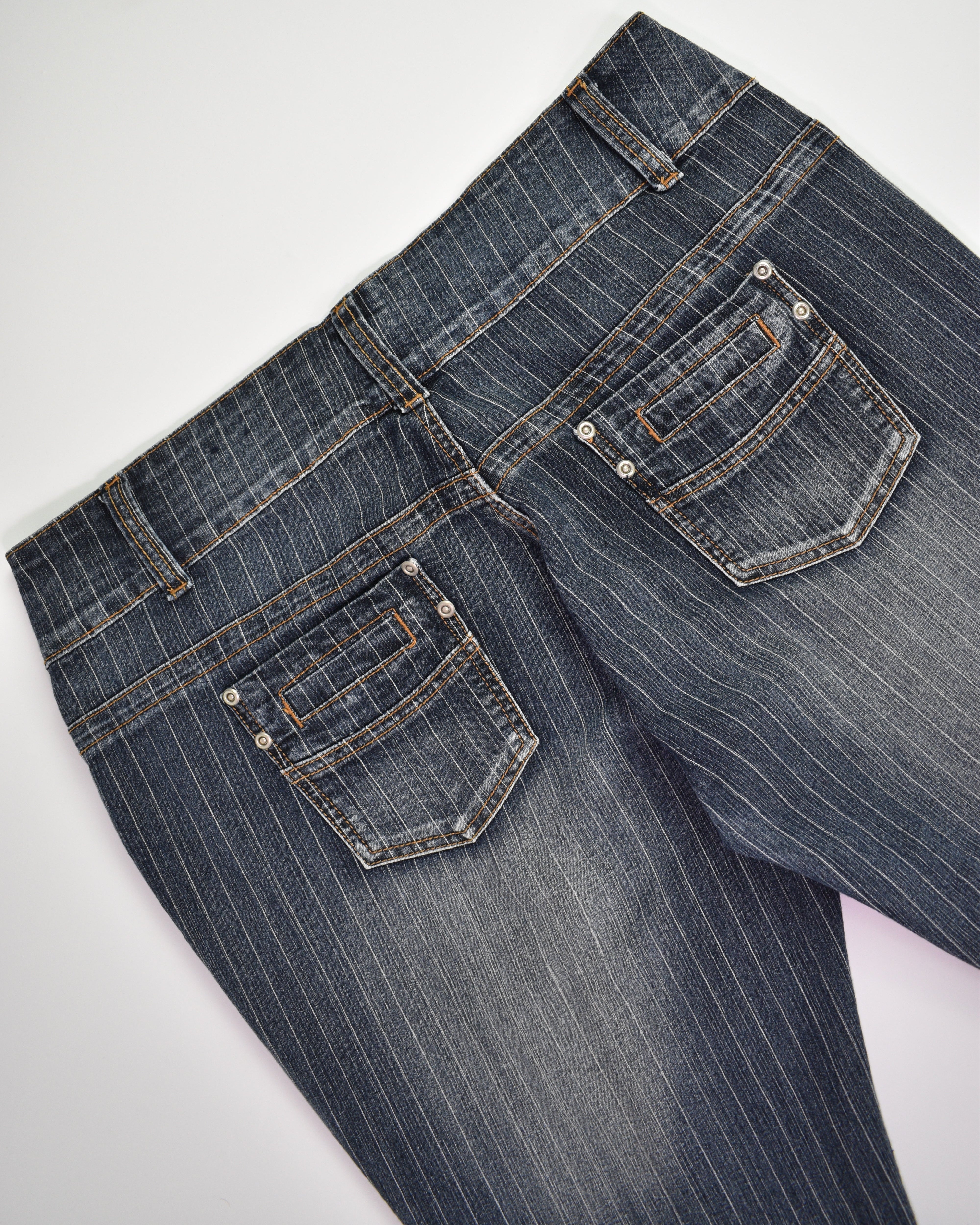 Striped Dark Wash Jeans