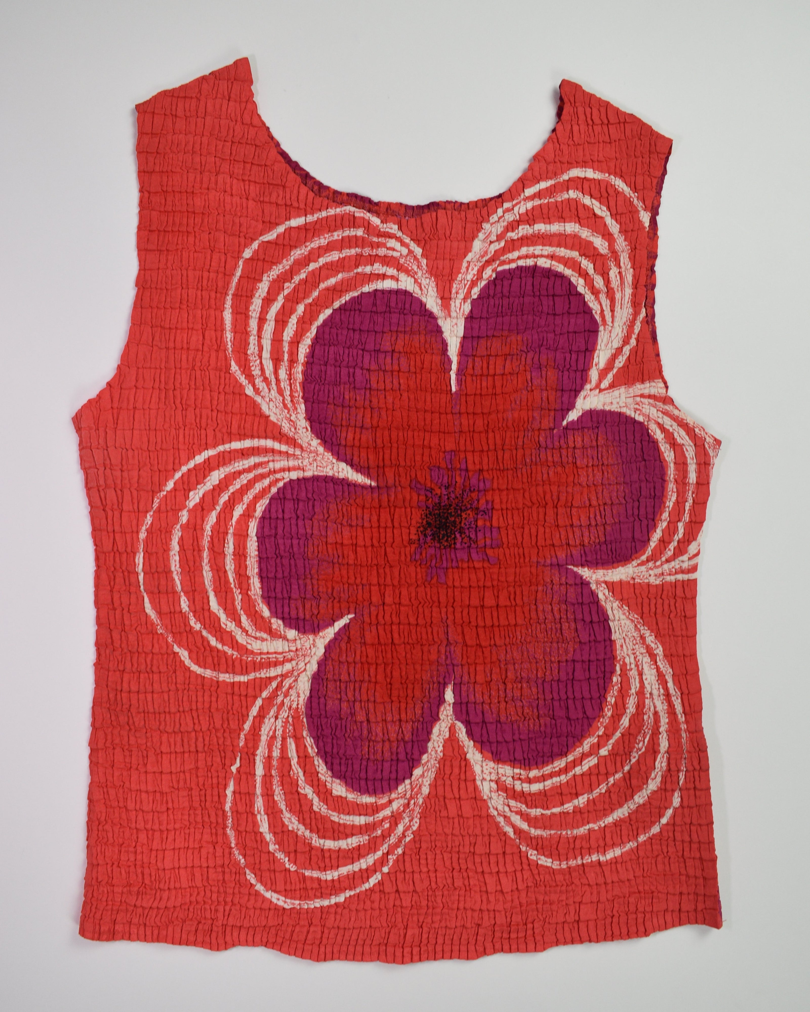 Pink Textured Flower Tank
