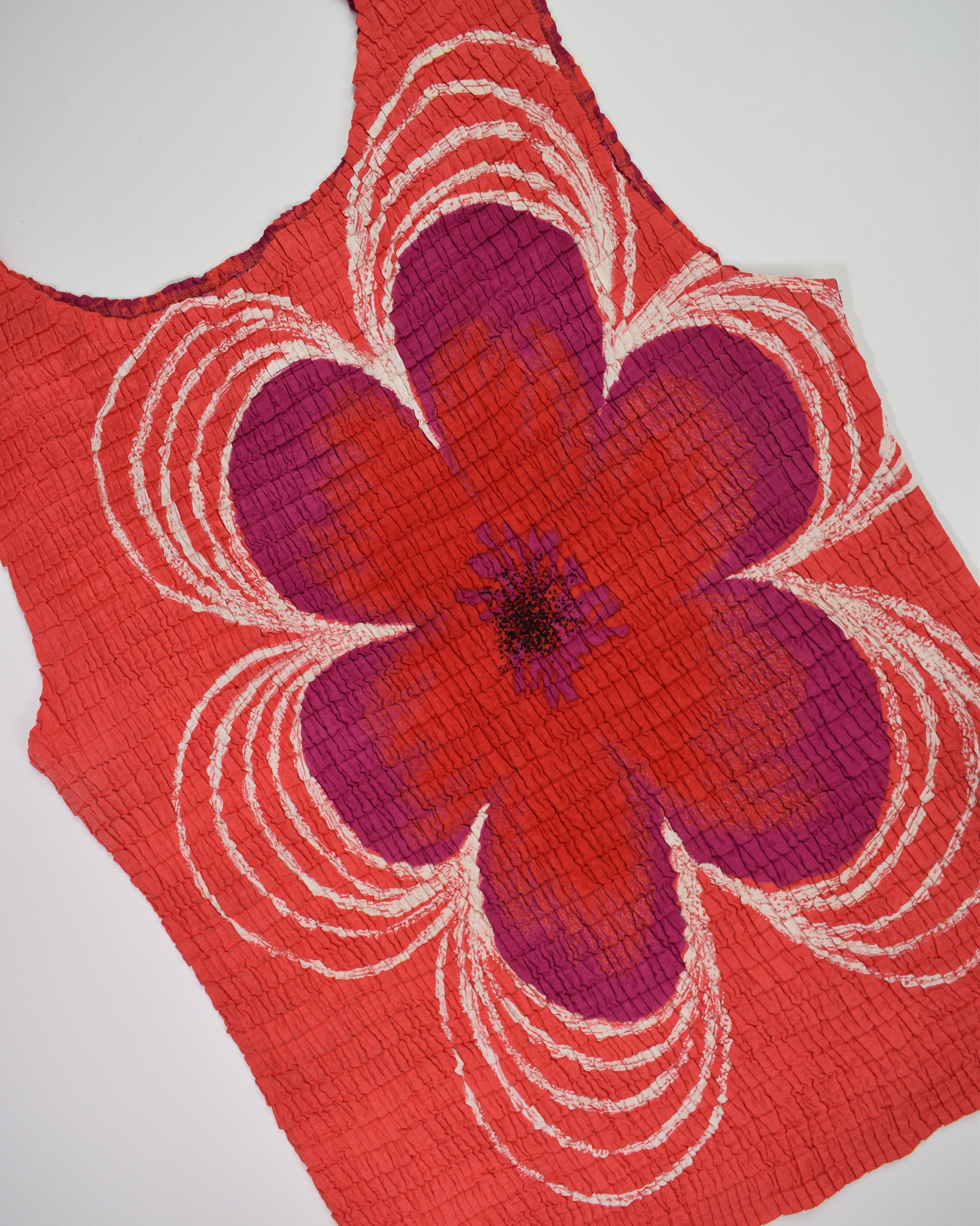 Pink Textured Flower Tank