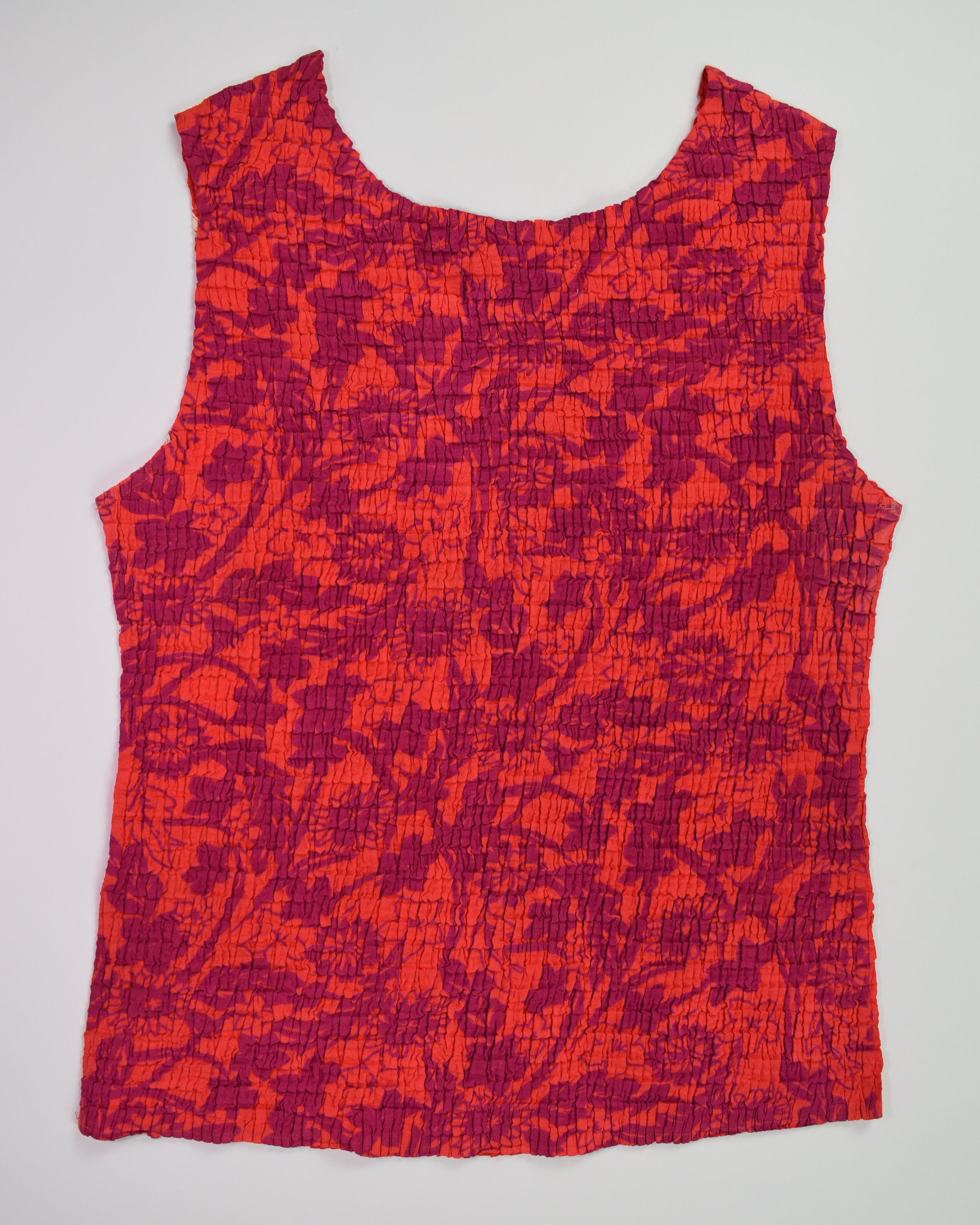 Pink Textured Flower Tank