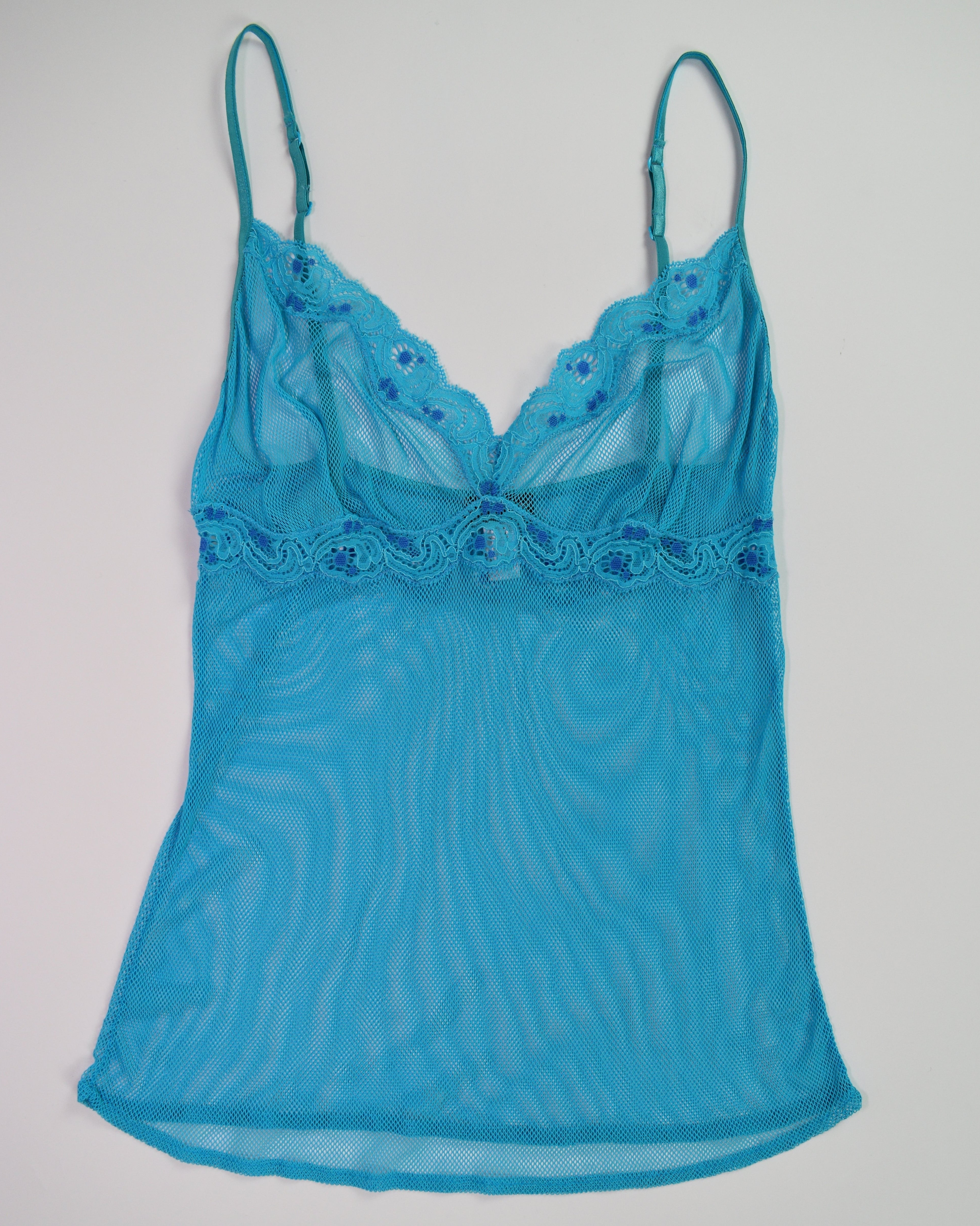 Blue Mesh Lace Cami