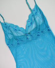Blue Mesh Lace Cami