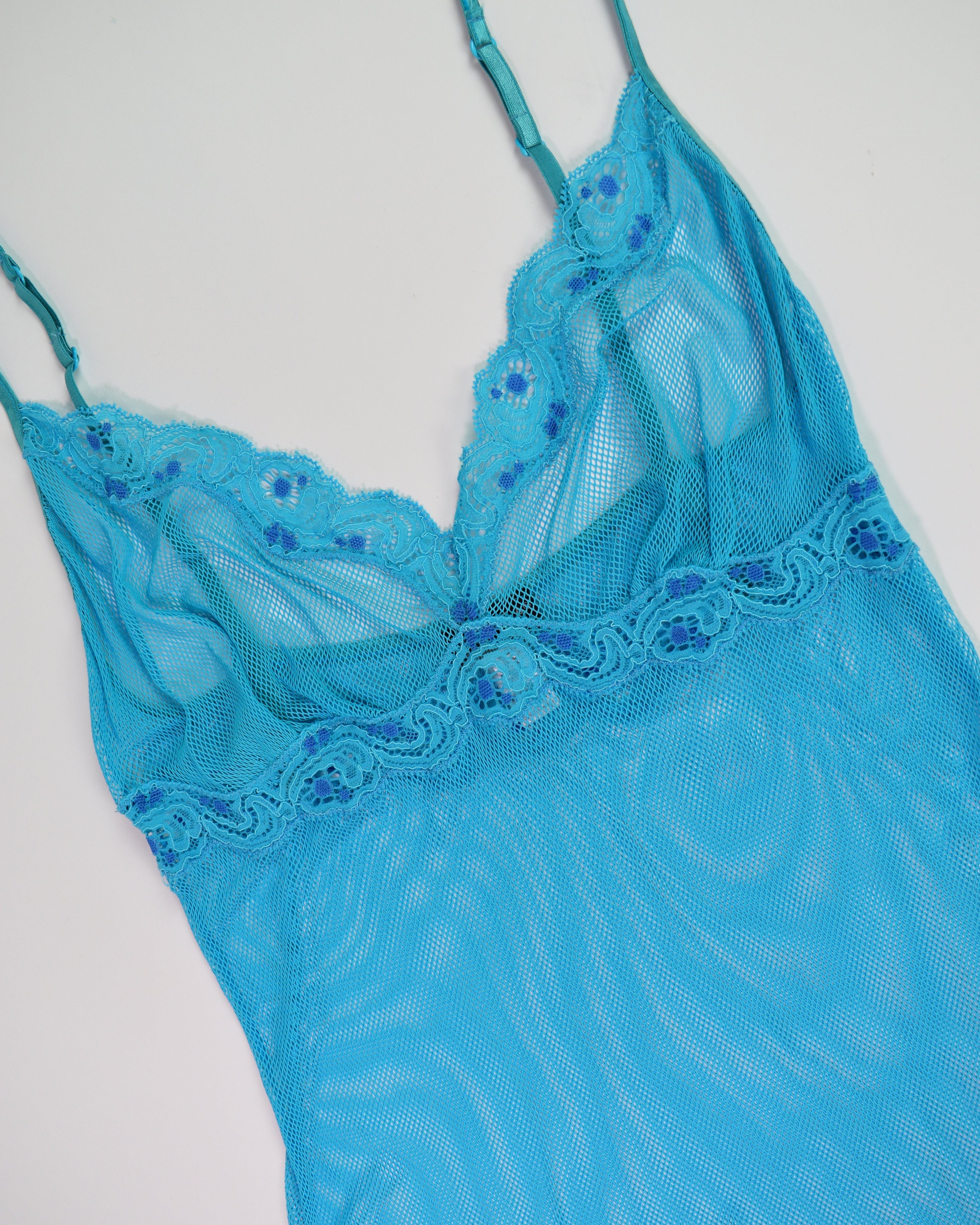 Blue Mesh Lace Cami