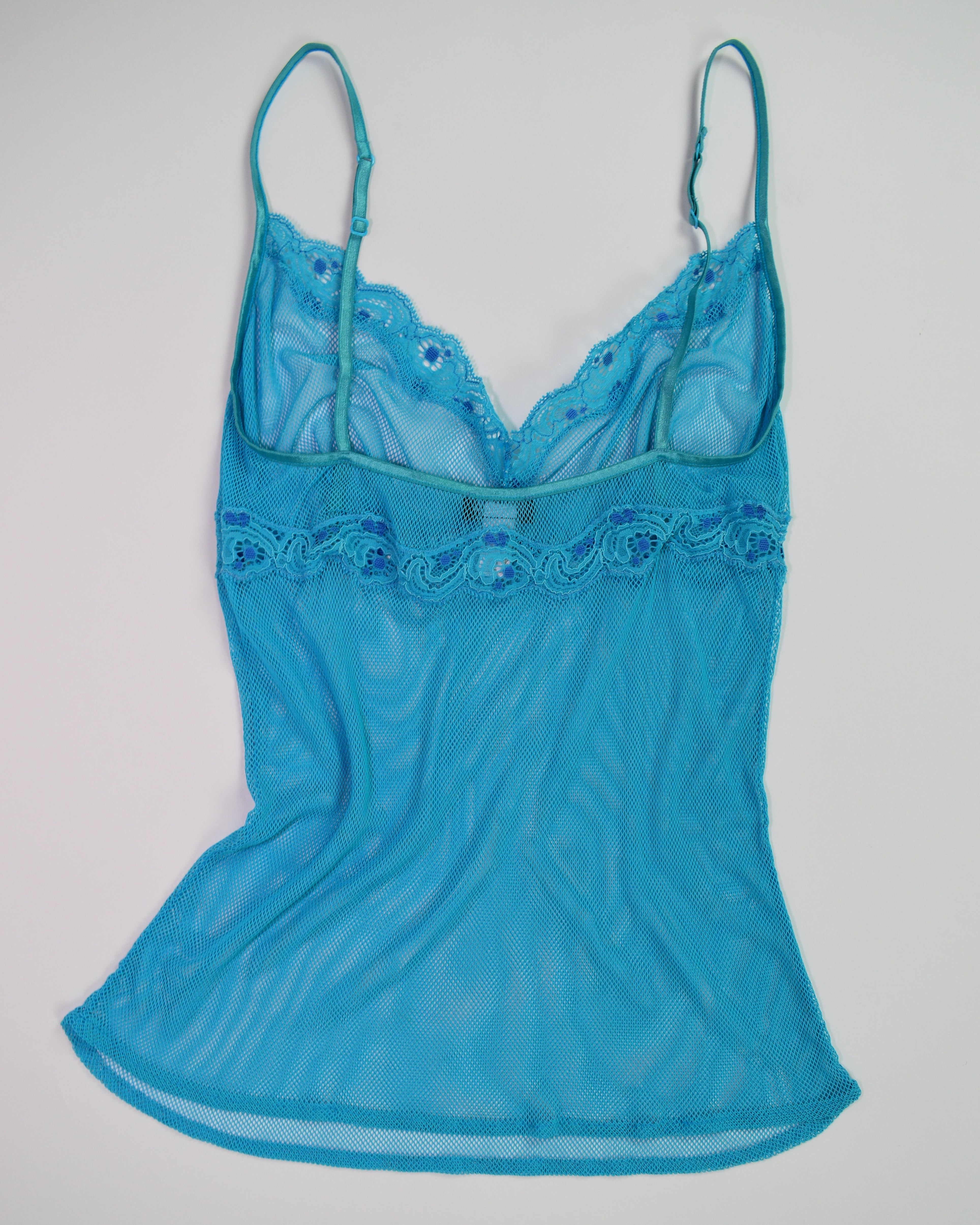 Blue Mesh Lace Cami