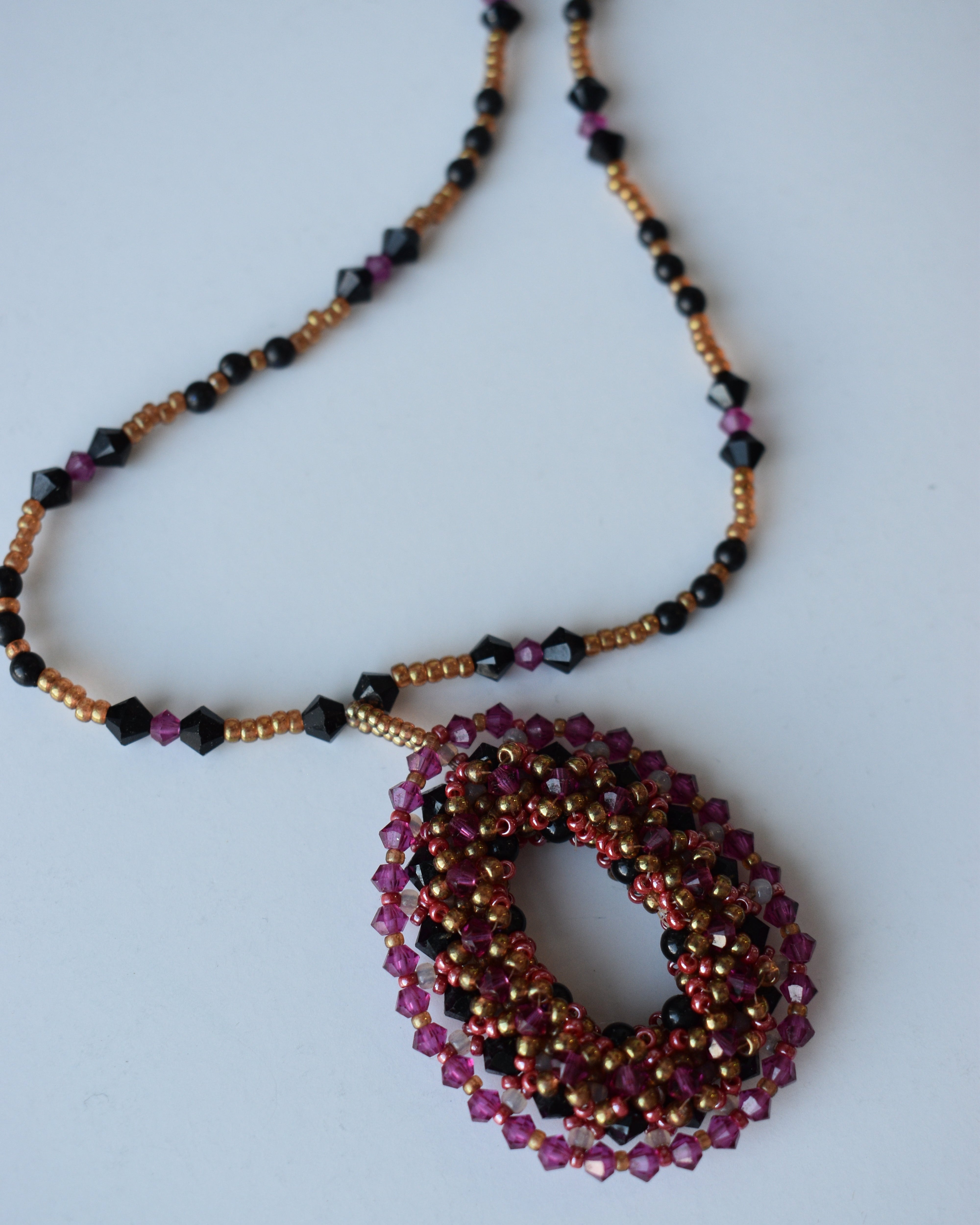 Pink beaded necklace