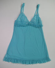 Blue Sabrina See-through Slip Dress